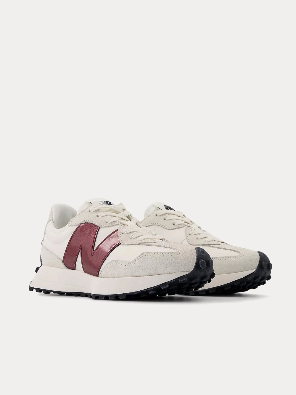 New Anthropologie New Balance - 327 Sea Salt / Monarch Burgundy Sneakers Size 6